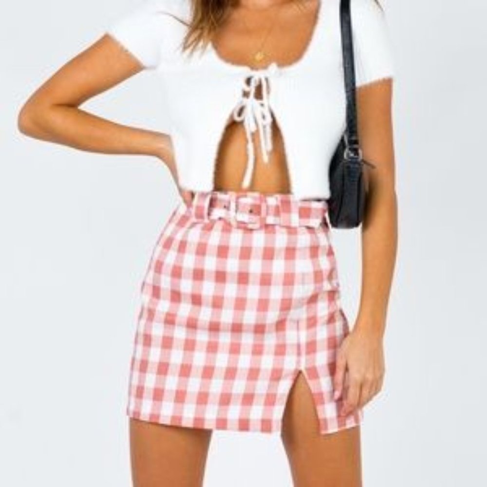 Princess Polly The Denise Mini Skirt Red Check - US 2 / Red